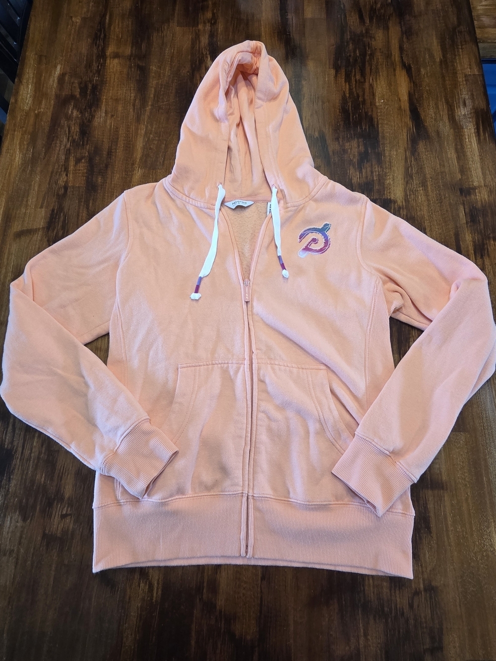 Peloton Women's Ultimate Lightweight Full Zip Hoodie w/ Pockets Size M Orange